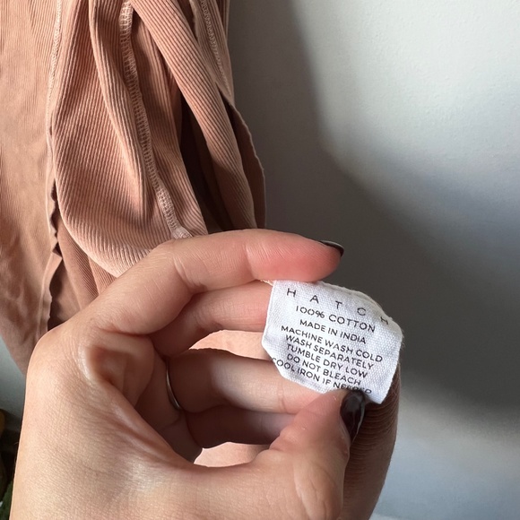 Hatch The Naomi Wrap Dress Clay Peach Maternity Short Sleeve Dress - Picture 7 of 8